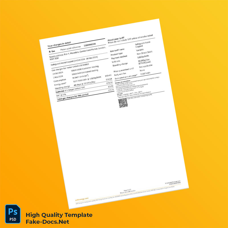 UK EDF Editable Utility Bill Template in Word and PDF formats 5 page UK EDF Editable Utility Bill Template in Word and PDF formats 5 page