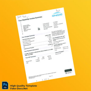 UK ENGIE Power Limited Editable Electricity Bill Template in Word and PDF formats UK ENGIE Power Limited Editable Electricity Bill Template in Word and PDF formats