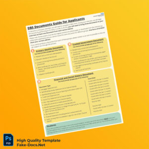 UK Editable DBS Documents Guide Template in Word and PDF formats
