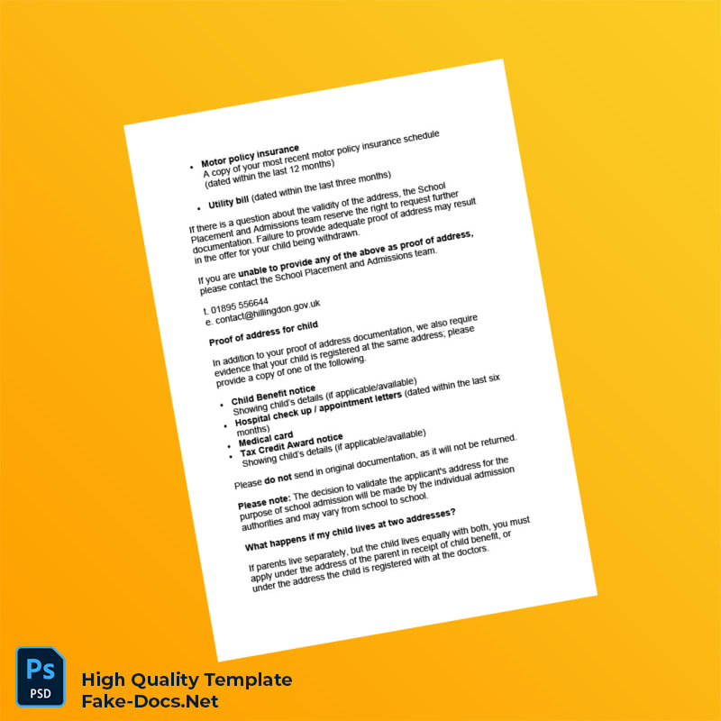 UK Editable Proof of Address Guide Template in Word and PDF formats 2 page UK Editable Proof of Address Guide Template in Word and PDF formats 2 page