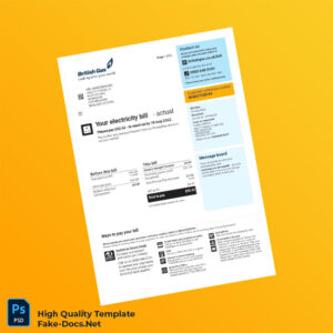 UK Electricity Provider Editable Electricity Bill Template in Word and PDF formats UK Electricity Provider Editable Electricity Bill Template in Word and PDF formats