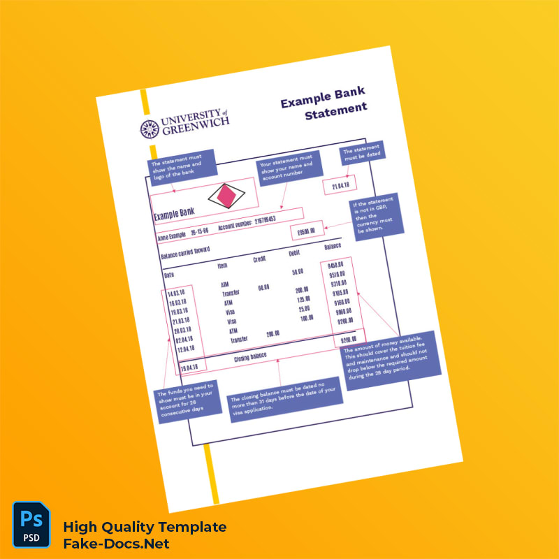 UK Example Bank Statement Template in Word and PDF formats UK Example Bank Statement Template in Word and PDF formats
