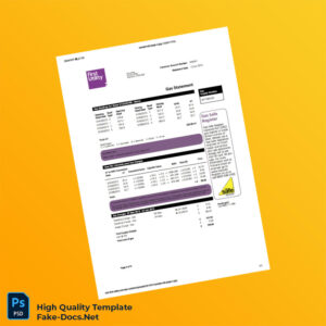 UK First Utility Editable Gas Bill Template in Word and PDF formats