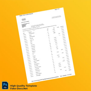 UK Halifax Bank Statement Template in Word and PDF formats 3 page