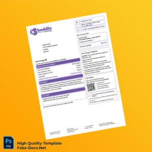 UK Huddle Energy Editable Utility Bill Template in Word and PDF formats 4 page