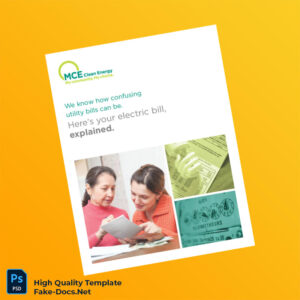 UK MCE Editable Electricity Bill Template in Word and PDF formats 4 page