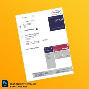 UK Npower Editable Utility Bill Template in Word and PDF formats UK Npower Editable Utility Bill Template in Word and PDF formats