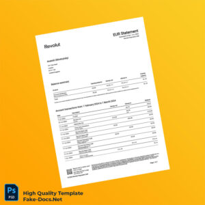 UK Revolut Payments UAB Bank Statement Template in Word and PDF formats UK Revolut Payments UAB Bank Statement Template in Word and PDF formats