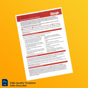 UK Slough Borough Council Editable Supporting Documentation in Year Admissions Template in Word and PDF formats 2 page