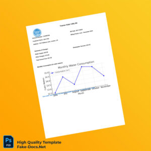 UK Thames Water Editable Water Bill Template in Word and PDF formats
