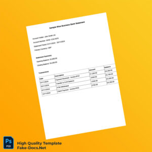 UK Wise Business Bank Statement Template in Word and PDF formats UK Wise Business Bank Statement Template in Word and PDF formats