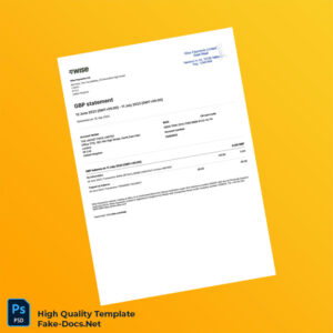 UK Wise Payments Ltd Bank Statement Template in Word and PDF formats UK Wise Payments Ltd Bank Statement Template in Word and PDF formats