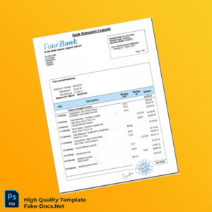 UK Your Bank Bank Statement Template in Word and PDF formats UK Your Bank Bank Statement Template in Word and PDF formats