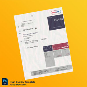 UK npower Editable Electricity Bill Template in Word and PDF formats UK npower Editable Electricity Bill Template in Word and PDF formats