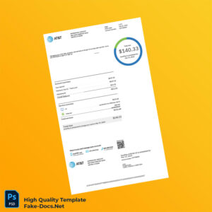 US AT T Editable Utility Bill Template in Word and PDF formats 3 page