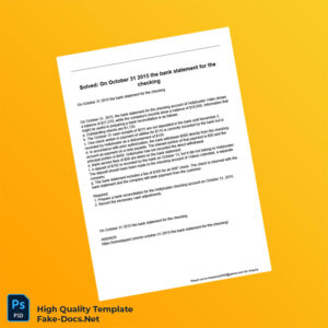 US Hollybuster Bank Statement Template in Word and PDF formats US Hollybuster Bank Statement Template in Word and PDF formats