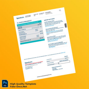 US Spectrum Editable Utility Bill Template in Word and PDF formats 3 page