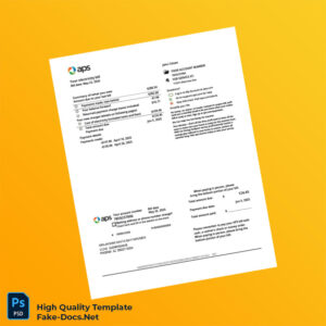 USA APS Editable Utility Bill Template in Word and PDF formats