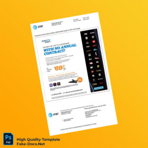 USA AT T Editable Phone Bill Template in Word and PDF formats 7 page