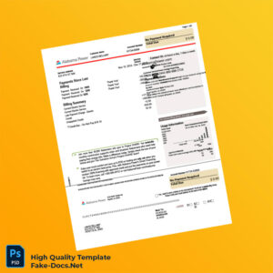 USA Alabama Power Editable Utility Bill Template in Word and PDF formats 4 page USA Alabama Power Editable Utility Bill Template in Word and PDF formats 4 page