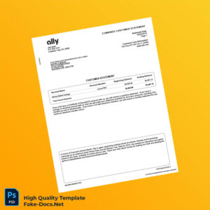 USA Ally Bank Statement Template in Word and PDF formats 4 page USA Ally Bank Statement Template in Word and PDF formats 4 page