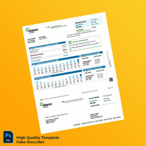 USA Ameren Illinois Editable Utility Bill Template in Word and PDF formats 4 page USA Ameren Illinois Editable Utility Bill Template in Word and PDF formats 4 page