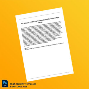 USA Bank Statement Template in Word and PDF formats USA Bank Statement Template in Word and PDF formats