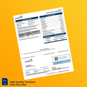 USA Capital One Billing Bank Statement Template in Word and PDF formats 6 page USA Capital One Billing Bank Statement Template in Word and PDF formats 6 page