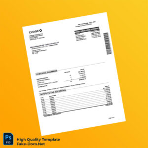 USA Chase Bank Account Statement Template in Word and PDF formats 4 page USA Chase Bank Account Statement Template in Word and PDF formats 4 page