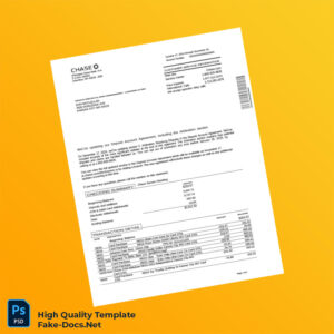 USA Chase Bank Statement Template in Word and PDF formats 6 page