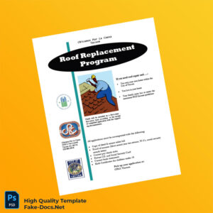 USA Chicanos Por La Causa Editable Roof Replacement Program Template in Word and PDF formats