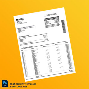 USA Choice Bank Statement Template in Word and PDF formats