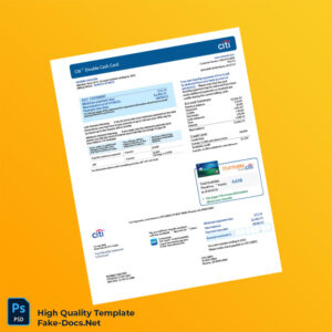 USA Citi Bank Statement Template in Word and PDF formats 3 page