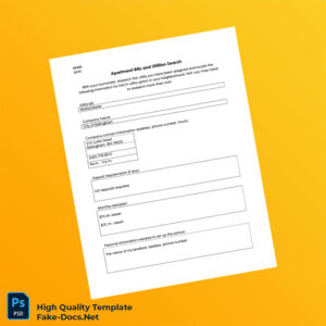 USA City of Bellingham Editable Water Bill Template in Word and PDF formats 2 page