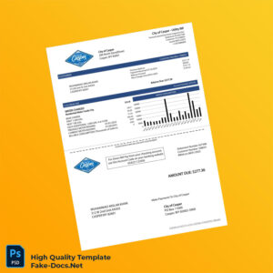 USA City of Casper Editable Water Bill Template in Word and PDF formats