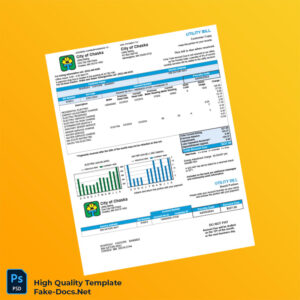 USA City of Chaska Editable Utility Bill Template in Word and PDF formats 2 page