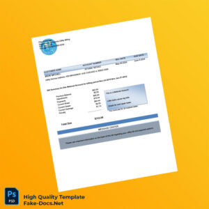 USA City of Chicago Editable Water Bill Template in Word and PDF formats 4 page