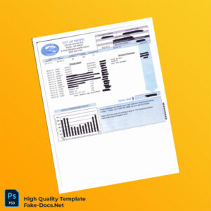 USA City of Pacific Editable Utility Bill Template in Word and PDF formats
