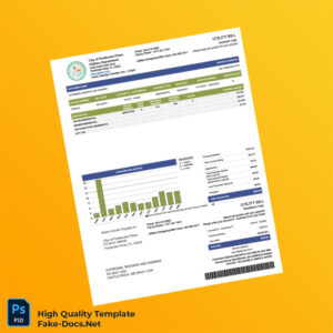 USA City of Pembroke Pines Editable Utility Bill Template in Word and PDF formats