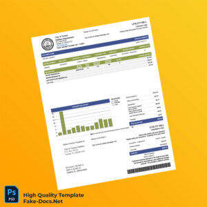 USA City of Tampa Editable Water Bill Template in Word and PDF formats