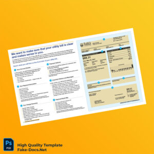 USA City of Tulsa Editable Utility Bill Template in Word and PDF formats