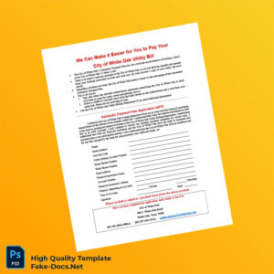 USA City of White Oak Editable Bank Draft Form Template in Word and PDF formats