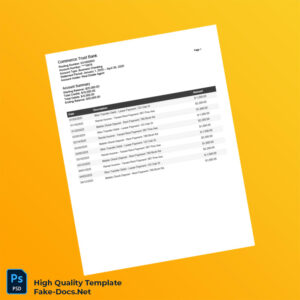 USA Commerce Trust Bank Bank Statement Template in Word and PDF formats 2 page USA Commerce Trust Bank Bank Statement Template in Word and PDF formats 2 page