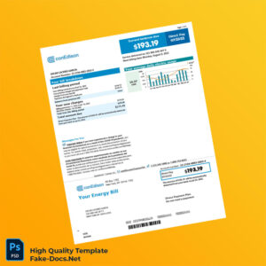 USA Con Edison Editable Electricity Bill Template in Word and PDF formats 2 page