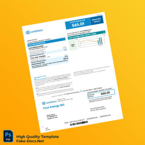 USA ConEdison Editable Energy Bill Template in Word and PDF formats 3 page USA ConEdison Editable Energy Bill Template in Word and PDF formats 3 page