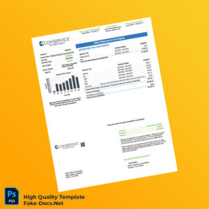 USA Conservice Editable Utility Bill Template in Word and PDF formats 2 page USA Conservice Editable Utility Bill Template in Word and PDF formats 2 page