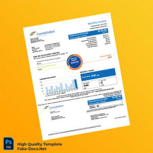 USA Constellation Energy Editable Electricity Bill Template in Word and PDF formats 3 page