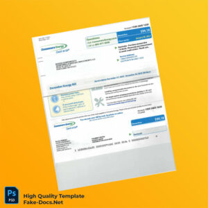 USA Consumers Energy Editable Utility Bill Template in Word and PDF formats