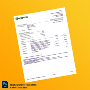 USA Cross River Bank Rewards Checking Plus Statement Template in Word and PDF formats