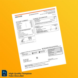 USA Discover Bank Statement Template in Word and PDF formats 7 page